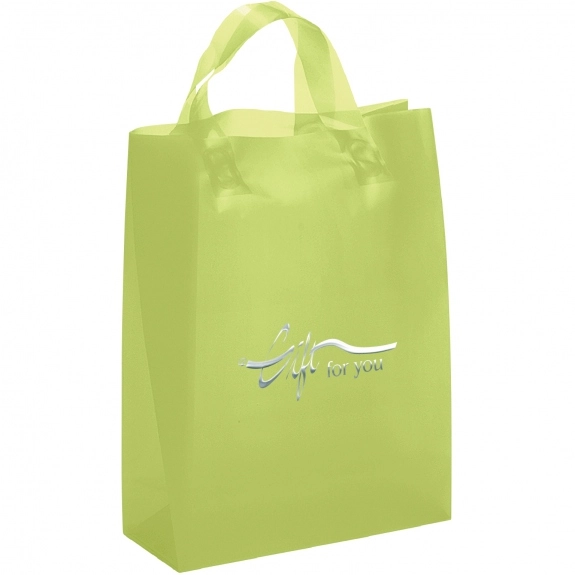 Lime Green Frosted Soft Loop Promotional Shopping Bag