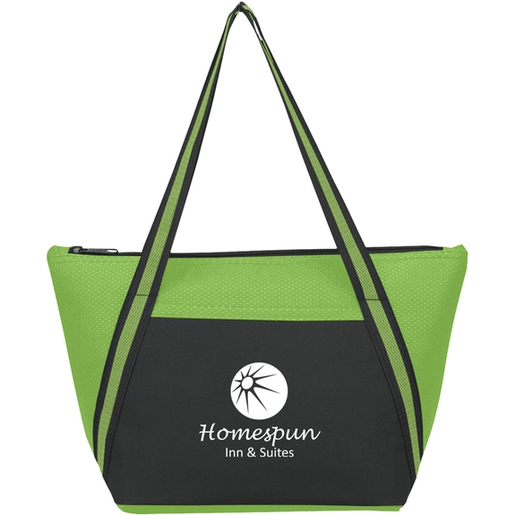 Lime Green - Insulated Non-Woven Custom Logo Cooler Tote - 13"w x 8"h x 5"d