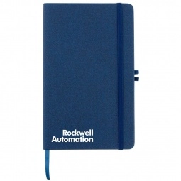 Dark Blue - Double Elastic Band Lined Custom Notebook - 5"w x 8.5"h