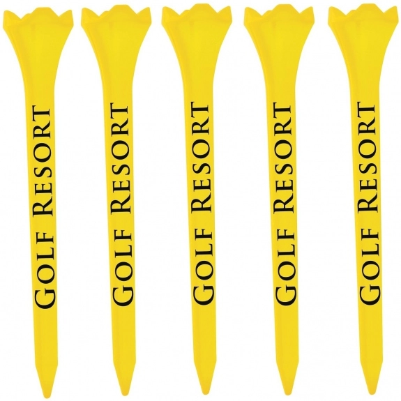 Yellow Evolution Long Promotional Golf Tees - 5 Pack