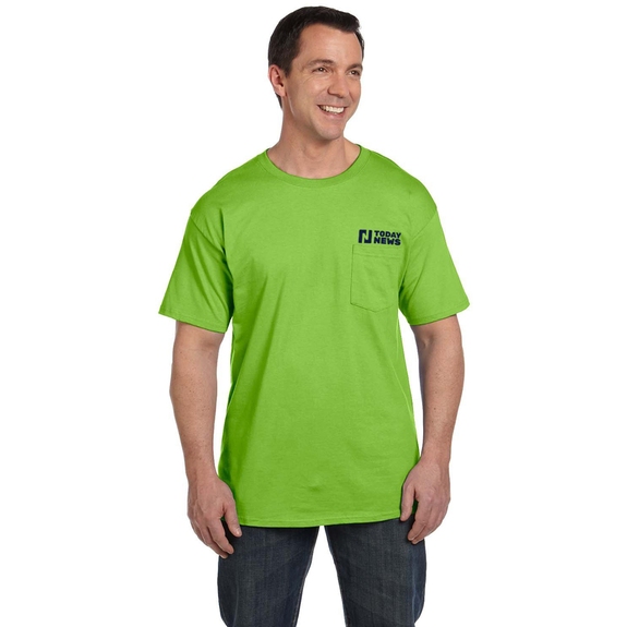 Lime - Hanes Beefy-T Promotional T-Shirt w/ Pocket