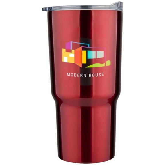 Red Full Color Vacuum Insulated Stainless Steel Tapered Custom Tumb