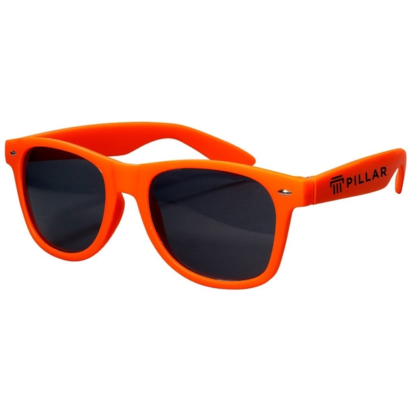 Orange Rubberized Finish Fashion Logo Sunglasses