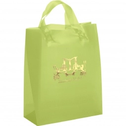 Lime Green Translucent Frosted Soft Loop Promo Shopping Bag