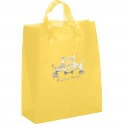 Yellow Translucent Frosted Soft Loop Promo Shopping Bag