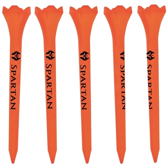 Bright Orange Evolution Extra-Long Promotional Golf Tees - 5 Pack