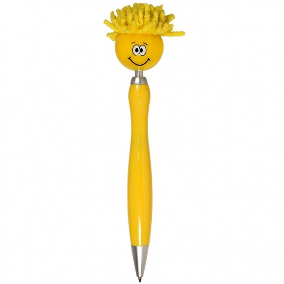 Yellow MopTopper Fidget Spinner Custom Pen w/ Screen Cleaner