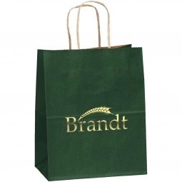 Matte Finish Promotional Logo Shopping Bag - 7.75"w x 9.75"h x 4.75"d