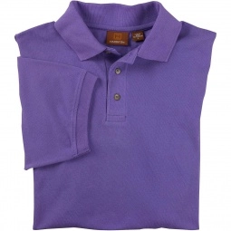 Men's Team Purple Harriton Ringspun Pique Short-Sleeve Custom Polo Shirt