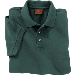 Men's Dark Green Harriton Ringspun Pique Short-Sleeve Custom Polo Shirt