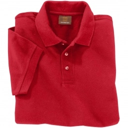 Men's Red Harriton Ringspun Pique Short-Sleeve Custom Polo Shirt