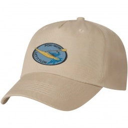 Khaki 5-Panel Embroidered Unstructured Promotional Cap