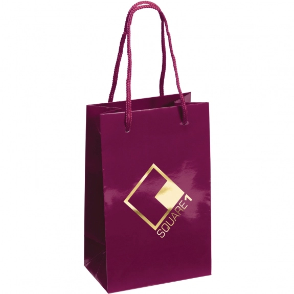 Burgundy Glossy Laminated Custom Shopping Bag