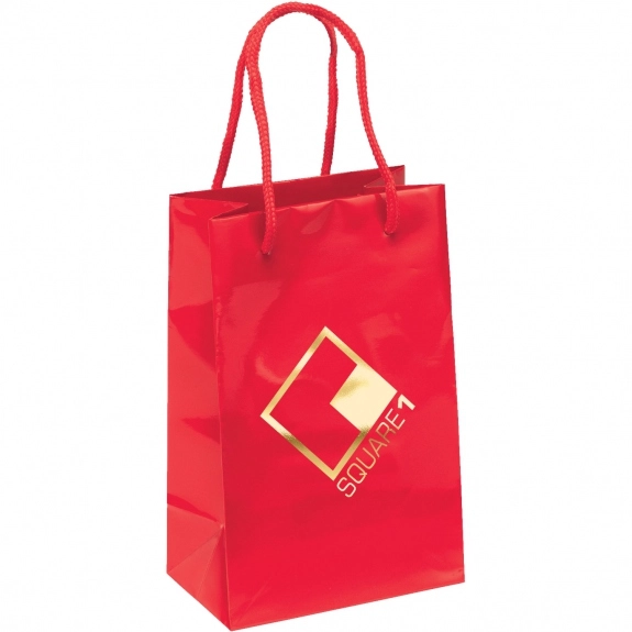 Red Glossy Laminated Custom Shopping Bag