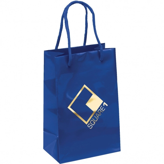 Royal Blue Glossy Laminated Custom Shopping Bag