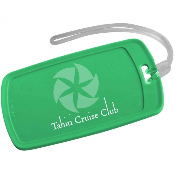 Green Traveler Rectangular Custom Luggage Tag 