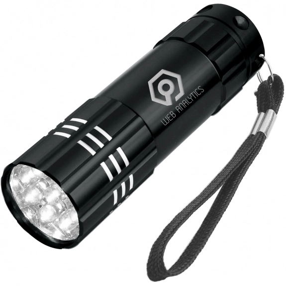 Black Aluminum LED Promotional Flashlight