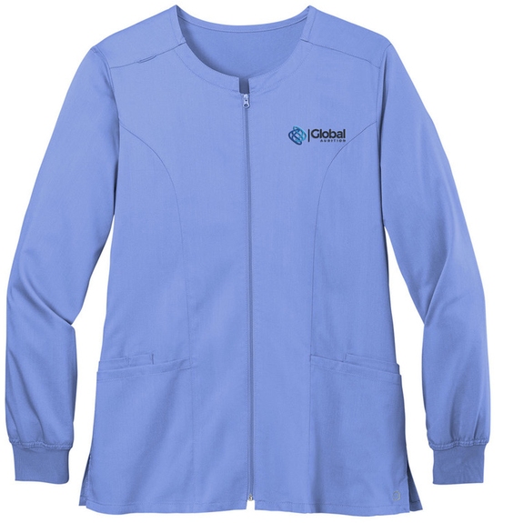 Ceil blue - WonderWink&#174; Premier Flex&#153; Full Zip Custom Scrub Jacke