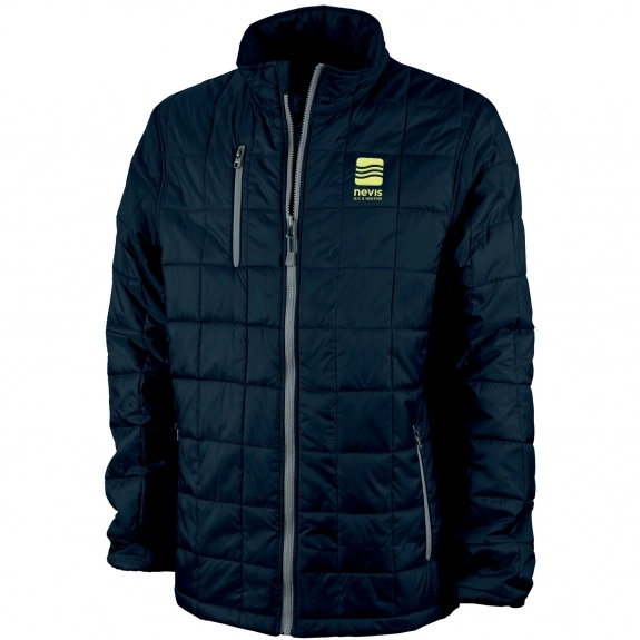 Navy/Grey Charles River Lithium Quilted Custom Jackets - Men's