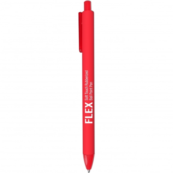 Red - Soft Touch Rubberized Custom Ball Point Pen