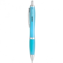 Carribean Blue Curvaceous Translucent Gel Ink Promotional Pen