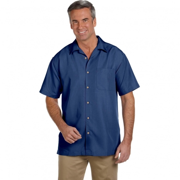 Harriton Barbados Textured Custom Camp Shirt - Men's