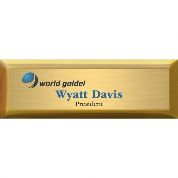 Brushed Gold Imprinted Aspen Brass Executive Name Tags