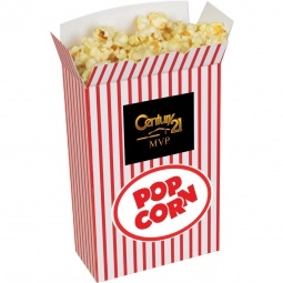 White Full Color Popcorn Box Custom Packaging - 4.38"w x 7"h x 2"d