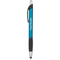 Teal - Zander Promotional Stylus Pen w/ Rubber Grip