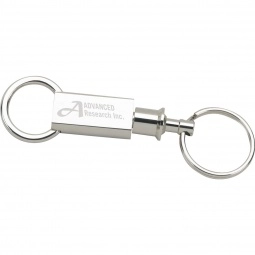 Silver Twist-Lock Separator Promotional Key Tag