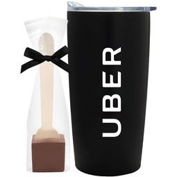Straight Lined Promotional Tumbler w/ Hot Chocolate Spoon