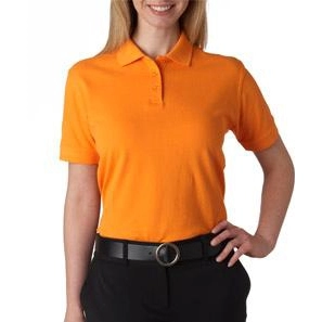 Tangerine UltraClub Classic Pique Custom Polo Shirt - Women's