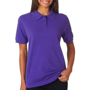 Purple UltraClub Classic Pique Custom Polo Shirt - Women's