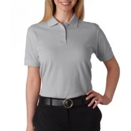 Silver UltraClub Classic Pique Custom Polo Shirt - Women's