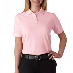 Pink UltraClub Classic Pique Custom Polo Shirt - Women's