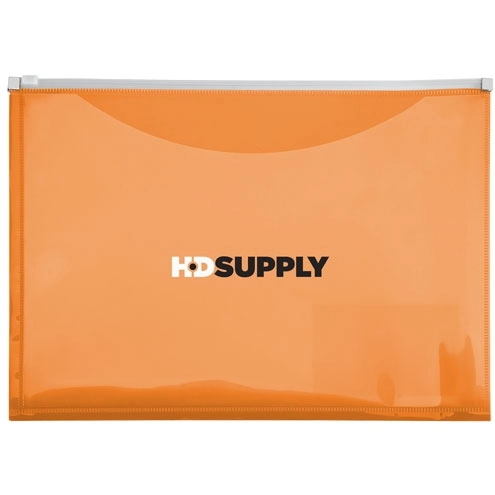 Orange Zippered Pocket Portfolio - 13"w x 9.7"h