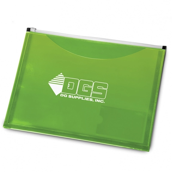 Lime Green Zippered Pocket Portfolio - 13"w x 9.7"h