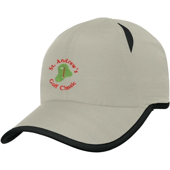 Gray/Black Sports-Dry Promotional Cap - Embroidered