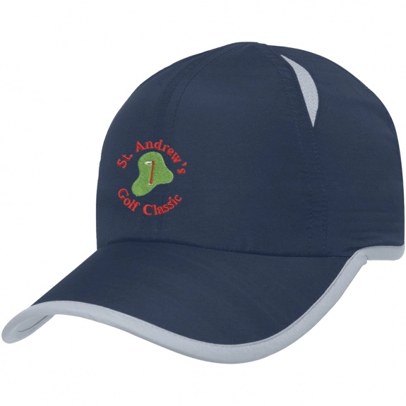 Navy/Gray Sports-Dry Promotional Cap - Embroidered
