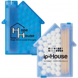 Trans. Blue Custom Mints and Toothpick Dispenser - House