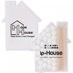 White Custom Mints and Toothpick Dispenser - House