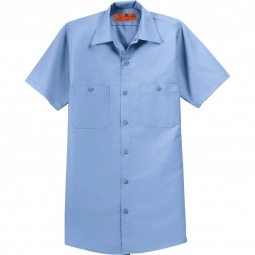 Light Blue Short Sleeve Industrial Custom Work Shirt - Men's