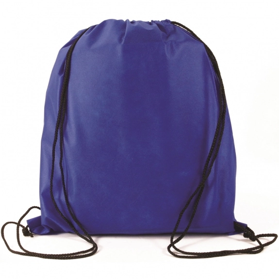 Blue Full Color Non-Woven Promotional Drawstring Backpack