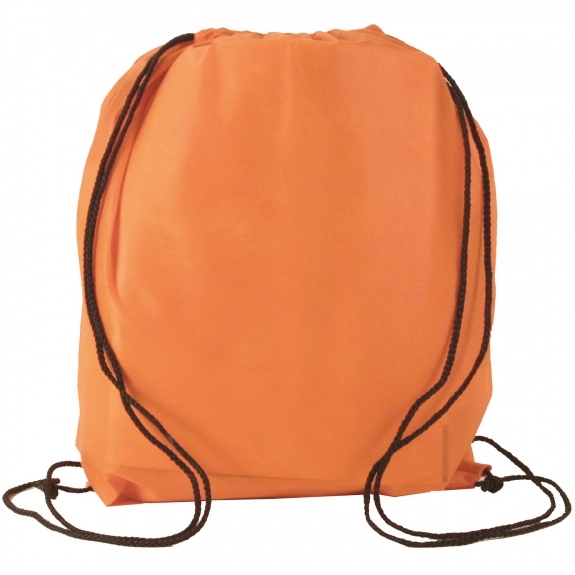 Orange Full Color Non-Woven Promotional Drawstring Backpack