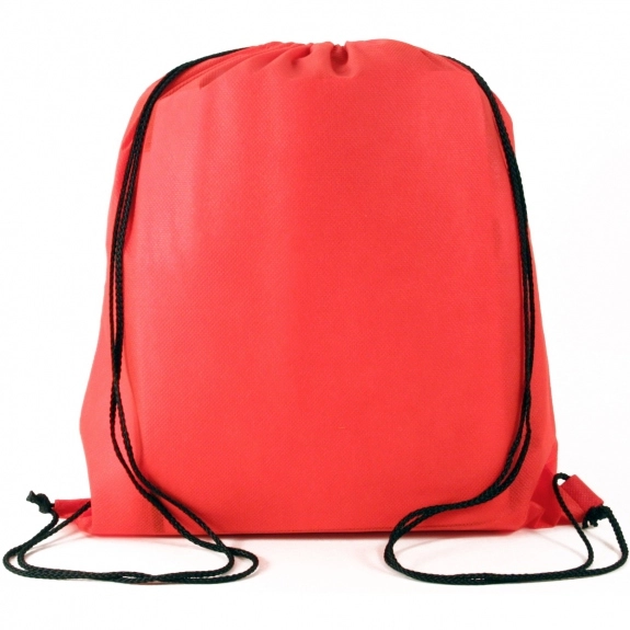 Red Full Color Non-Woven Promotional Drawstring Backpack