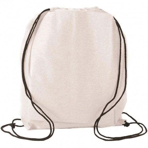 White Full Color Non-Woven Promotional Drawstring Backpack