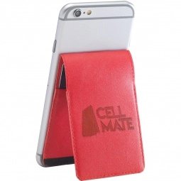 Red Bifold Promotional Cell Phone Stand w/Wallet