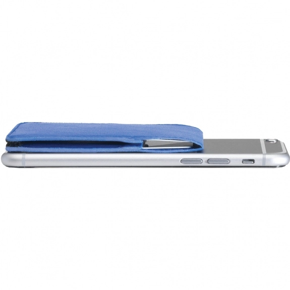 Royal Blue Bifold Promotional Cell Phone Stand w/Wallet - Closed