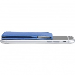 Royal Blue Bifold Promotional Cell Phone Stand w/Wallet - Closed