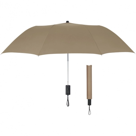 Khaki Auto-Open Folding Custom Umbrellas